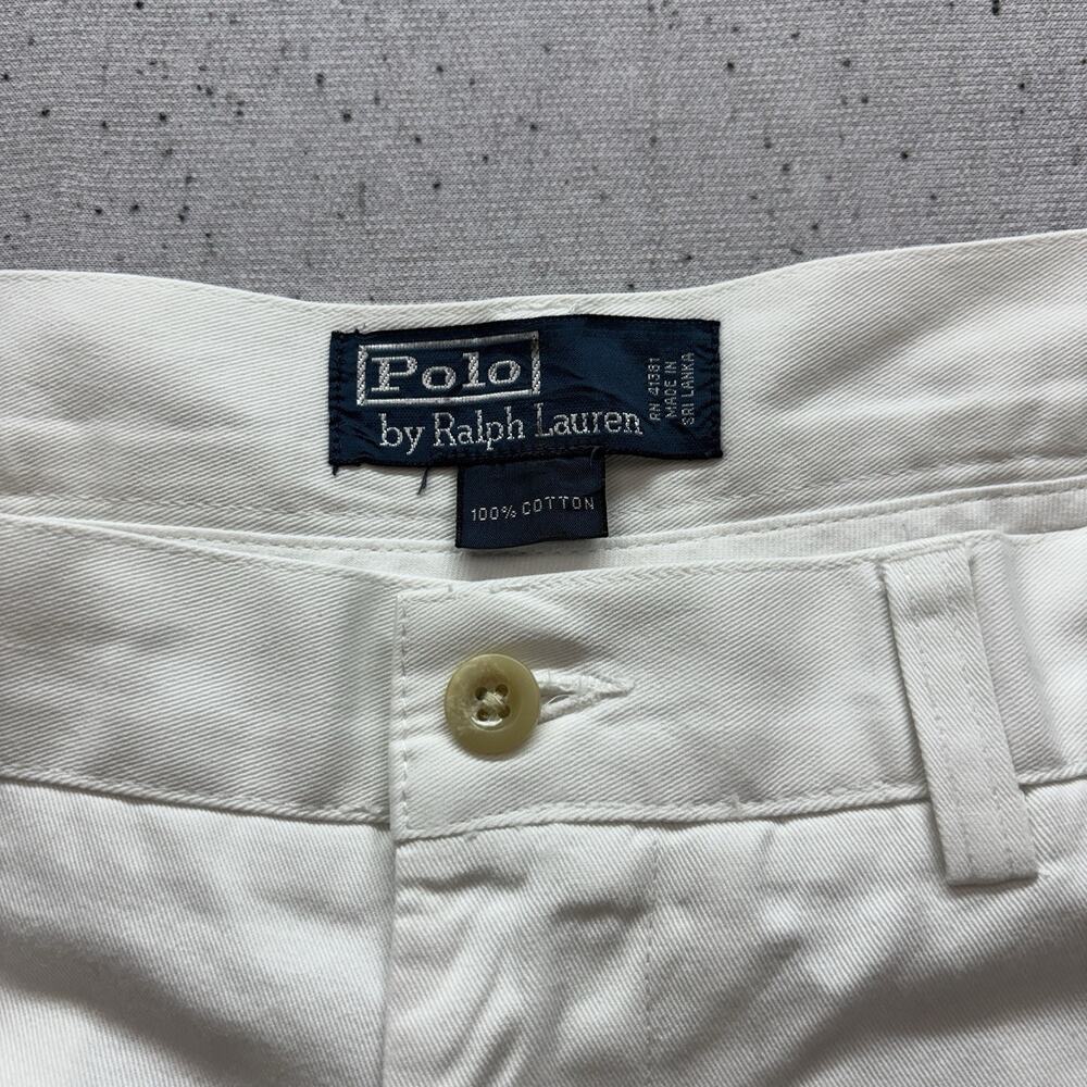 Polo Ralph Lauren Mens White Chino Shorts Size 36 Classic Fit Cotton - Picture 2 of 4